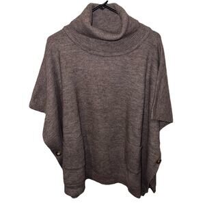 Loft Side Button Poncho In Gray Women's XS/S
